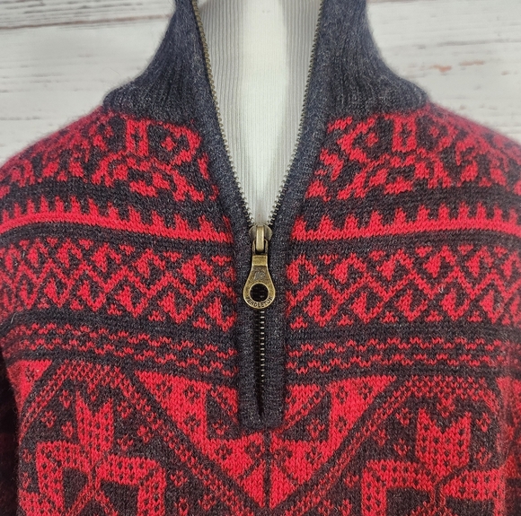PENDLETON Vintage Quarter Zip Wool Sweater Size XL - Picture 2 of 5